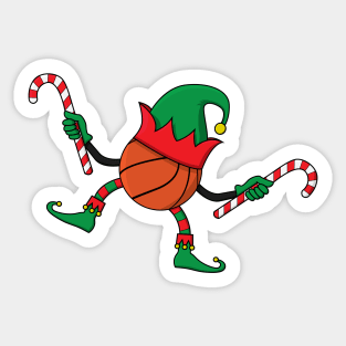 Christmas Basketball Elf Sticker